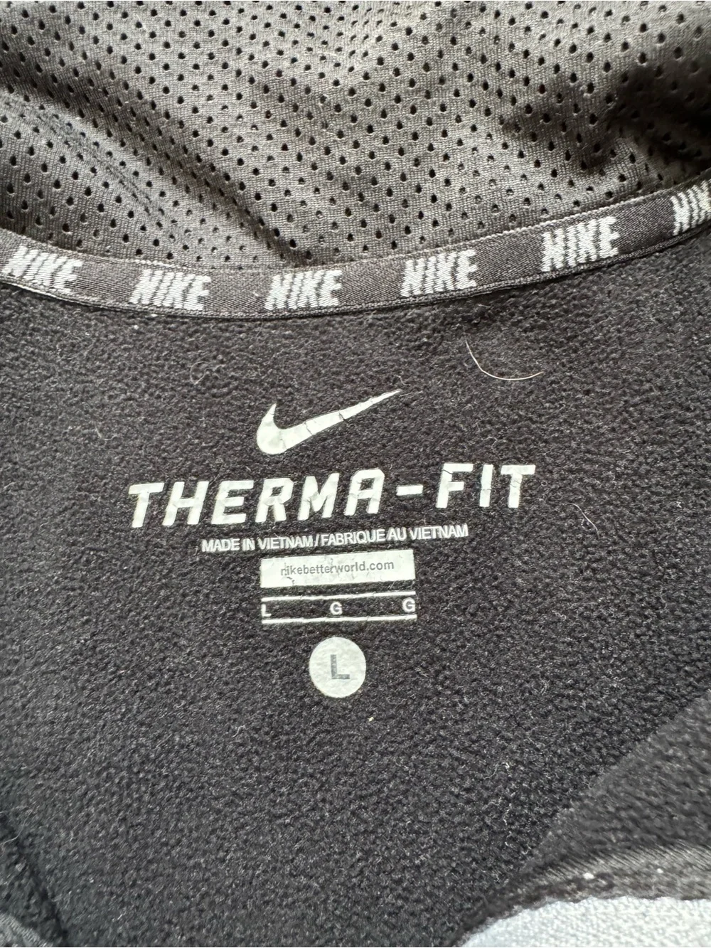 Nike Black Performance 1/4 Zip Pullover with Gray Sleeve Panels